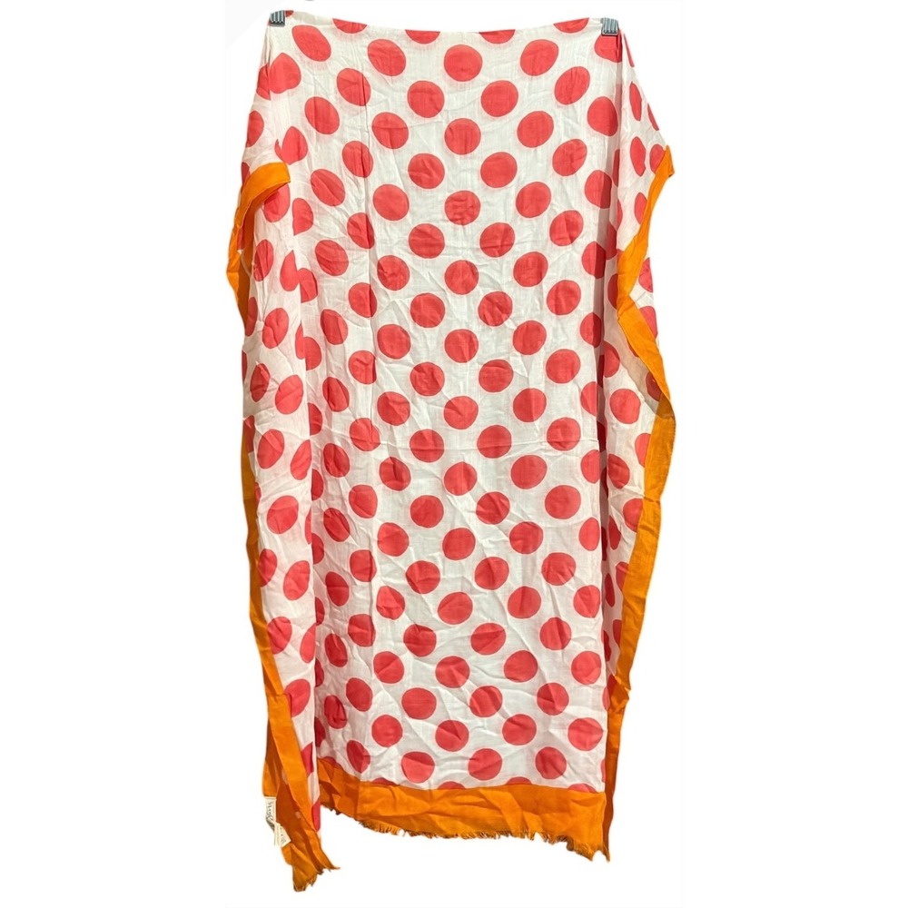 Michael Stars Dotted and Bright Scarf Orange Pink Polka Dot Viscose MS20668 NWT